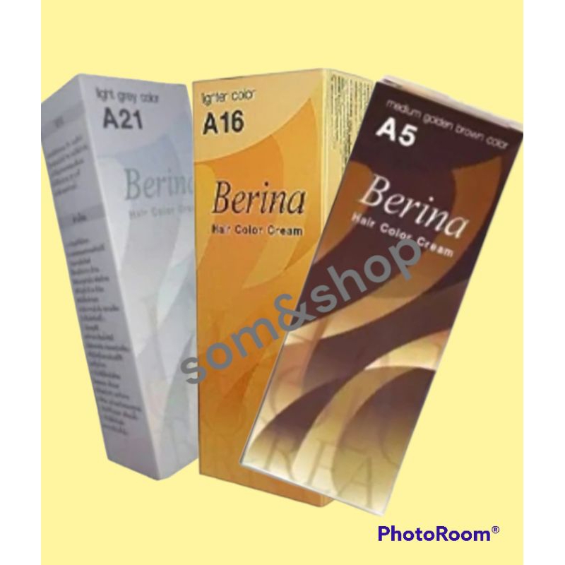 berina-ครีมย้อมผม-a21-a16-a5-รวม-3-กล่อง-สีน้ำตาลประกายทองหม่น