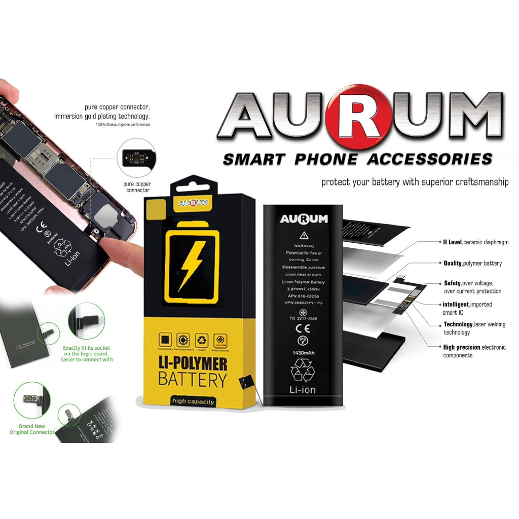 aurum-แบตไอ6s-เพิ่มความจุ-2-510-mah-รับประกัน1ปี-ฟรีชุดไขควงเปลี่ยนแบต-เทปกาวติดแบต-i6s-aurum-battery-high-capacity