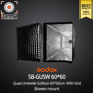 ภาพหน้าปกสินค้าGodox Softbox SB-GUSW 60*60 cm. With Grid - [ Bowen Mount ] Quad Umbrella Softbox วิดีโอ รีวิว Live ถ่ายรูปติบัตร ซึ่งคุณอาจชอบราคาและรีวิวของสินค้านี้