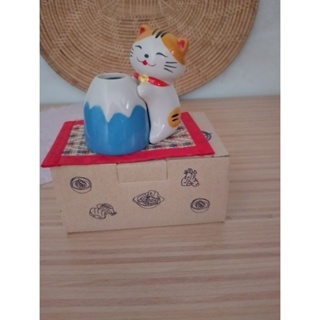 เซรามิคแมวตั้งโชว์ใส่ไม้จิ้มฟันได้ Fuji พร้อมกล่อง