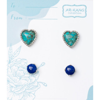 AR-Kang Collection***( ต่างหูSet )Lapis ,Compress TQ (เงินแท้92.5%)