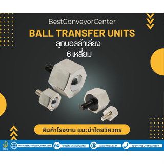 ลูกบอลลำเลียง Ball Transfer Units 6 เหลี่ยม ขนาด 15.8 mm., 25.4 mm. และ 30 mm. (Steel Zinc)