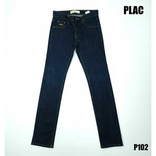 ยีนส์ Plac เอว 30 ผ้าด้าน สีเข้มใหม่ ผ้ายืดนิดๆ ขาเดฟ