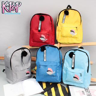 สินค้า KOREA(KR603) กระเป๋าเป้สีสันสวยน่ารักมีปอมๆสุดคิววว์