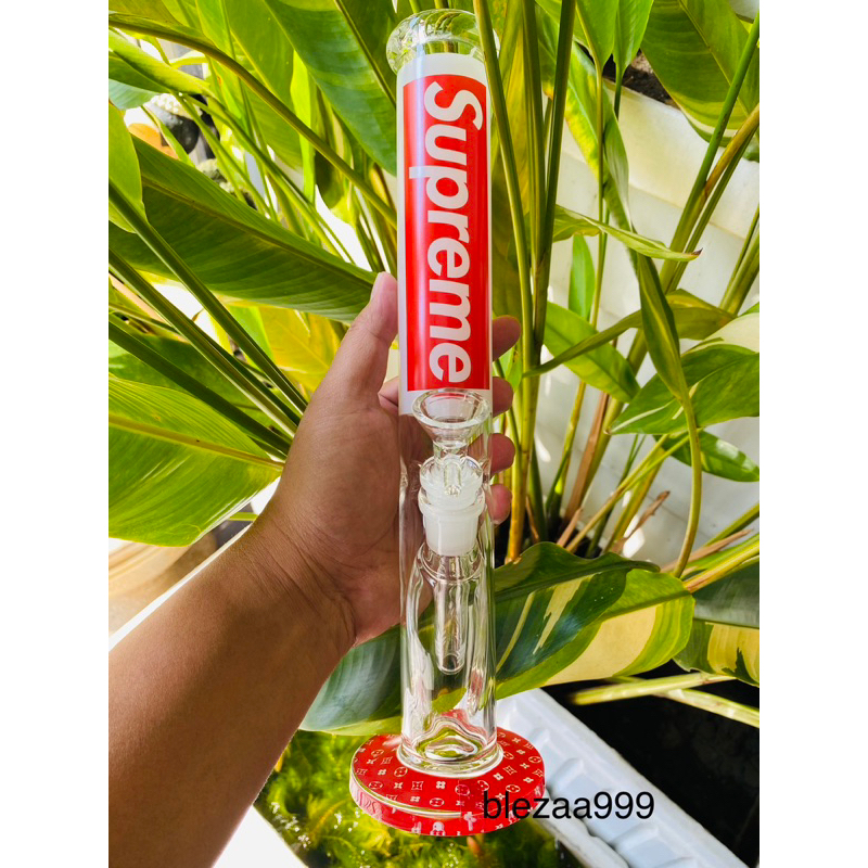 บ้องกัญชา-บ้องแก้ว-bongลายsupreme-สินค้าขายดีสูง35cmปาก5-5cmฐาน9-5cm-แก้วหนาลายสวย