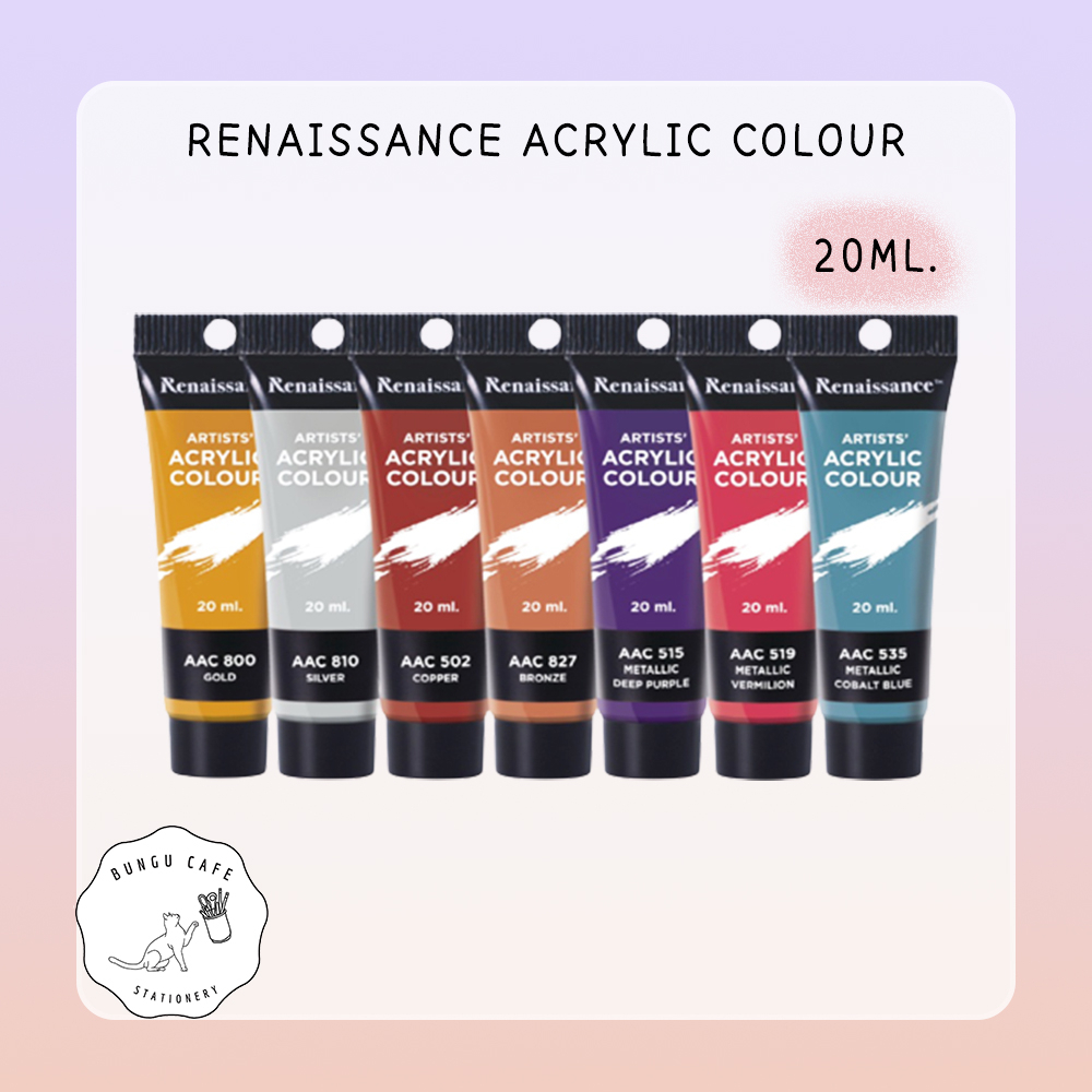 Renaissance Arcylic colour 20ml. // เรนาซองค์ สีอะคริลิค แบบหลอด ขนาด ...