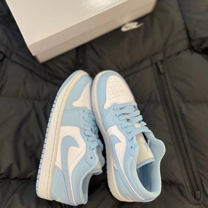 ของแท้100-nike-air-jordan-1-low-aluminum-ice-blue