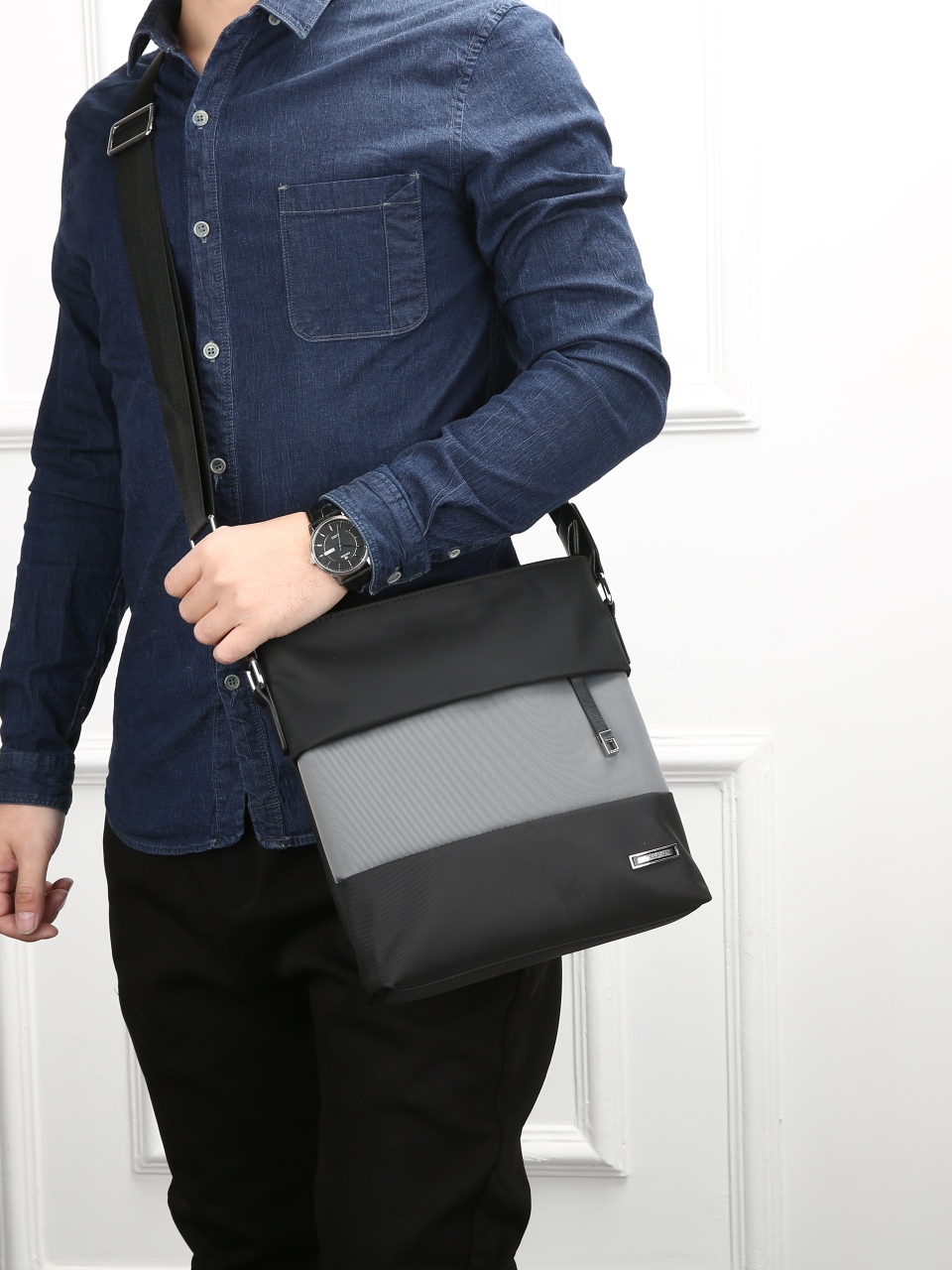 กระเป๋าสะพายไหล่แบบใหม่สำหรับผู้ชาย-oxford-ผ้าคุณภาพดีกระเป๋าสะพายคู่แบบสบาย-ๆ-กระเป๋าแฟชั่นสำหรับผู้ชาย-cod