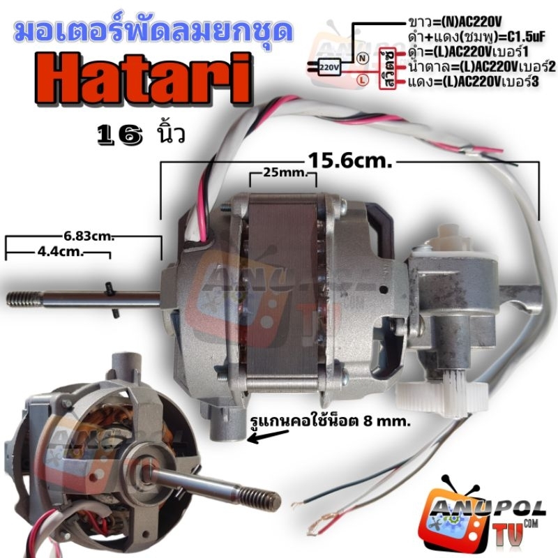 มอเตอร์พัดลม-hatari-16-นิ้ว-ยกชุด-อะไหล่พัดลม