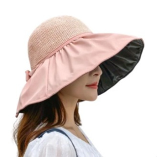สินค้า หมวกกันแดด แฟชั่น หมวกกันแดดผู้หญิง หมวกคลุมหน้า 360องศา หมวกบังแดดป้องกันใบหน้า กันแดดUVได้ สำหรับ กลางจ้าง alizmart