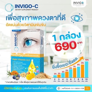 (ยอดฮิต+พร้อมส่ง💙)NIVIGO-C อินวีโก้-ซี ผลิตภัณฑ์บำรุงสายตา สมอง บรรจุกล่องละ 10 เม็ด ของแท้จากสำนักงานใหญ่