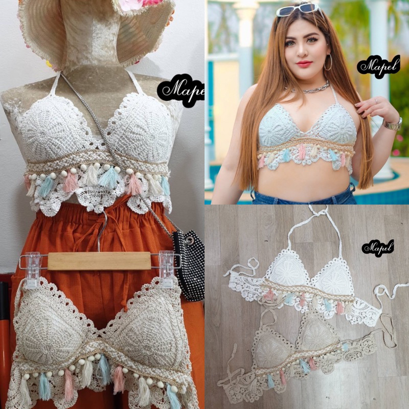 knit-bra-บราถักรูปดอกไม้สาวอวบ