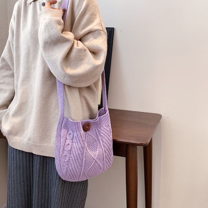 amila-ถักผ้าขนสัตว์สินค้าใหม่เรียบง่ายกระเป๋าสะพาย-retro-art-ทอกระเป๋า-messenger-ความจุขนาดใหญ่
