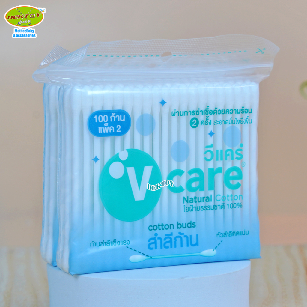 v-care-วีแคร์-สำลีก้านมาตฐาน-100-ก้าน-แพ็ค2ห่อ