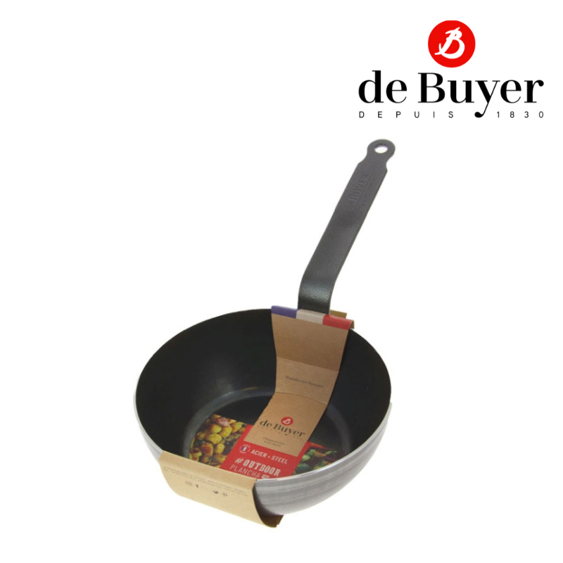 de-buyer-5414-round-deep-blue-steel-pan-outdoor-กระทะเหล็ก