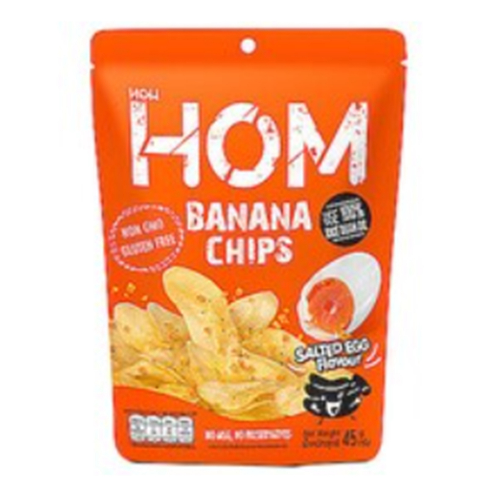 Hom Banana Chips Salted Egg Flavour 40g.หอมกล้วยหอมทองกรอบรสไข่เค็ม 40 ...