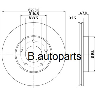 จานเบรคหน้า FORD ESCAPE MAVERICK MAZDA TRIBUTE 2.0 2.3 3.0 V6 2001- จานขนาด 278MM RUNSTOP /คู่