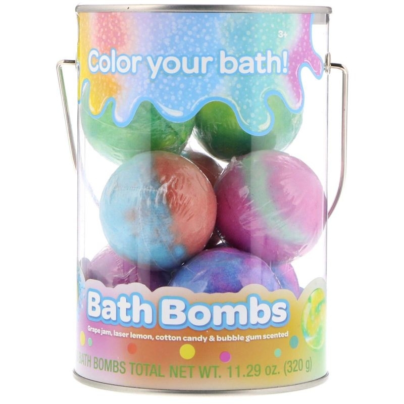 crayola-bath-bombs-grape-jam-laser-lemon-cotton-candy-amp-bubble-gum-scented-8-bath-bombs-11-29-oz-320-g