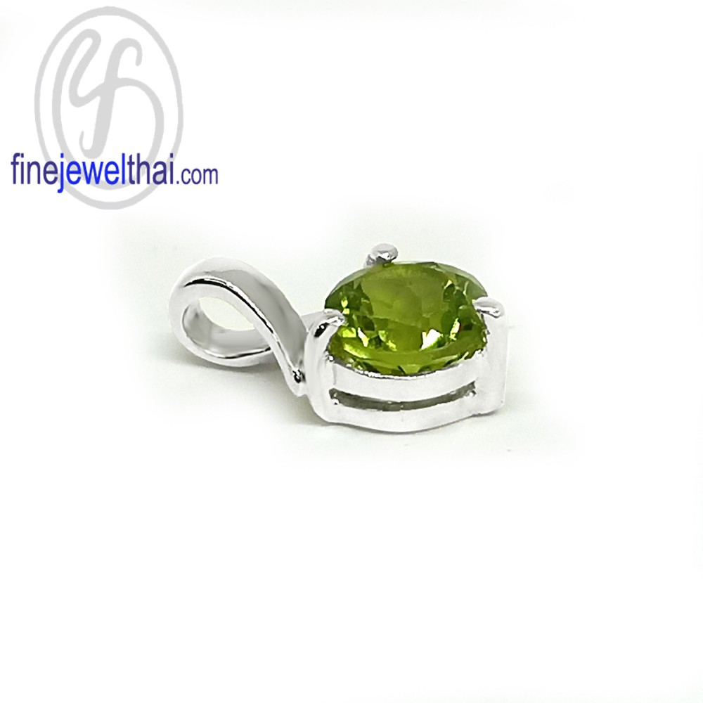 จี้เพอริดอท-จี้เงิน-จี้พลอย-พลอยประจำเดือน-peridot-silver-pendant-finejewelthai-p1005pd