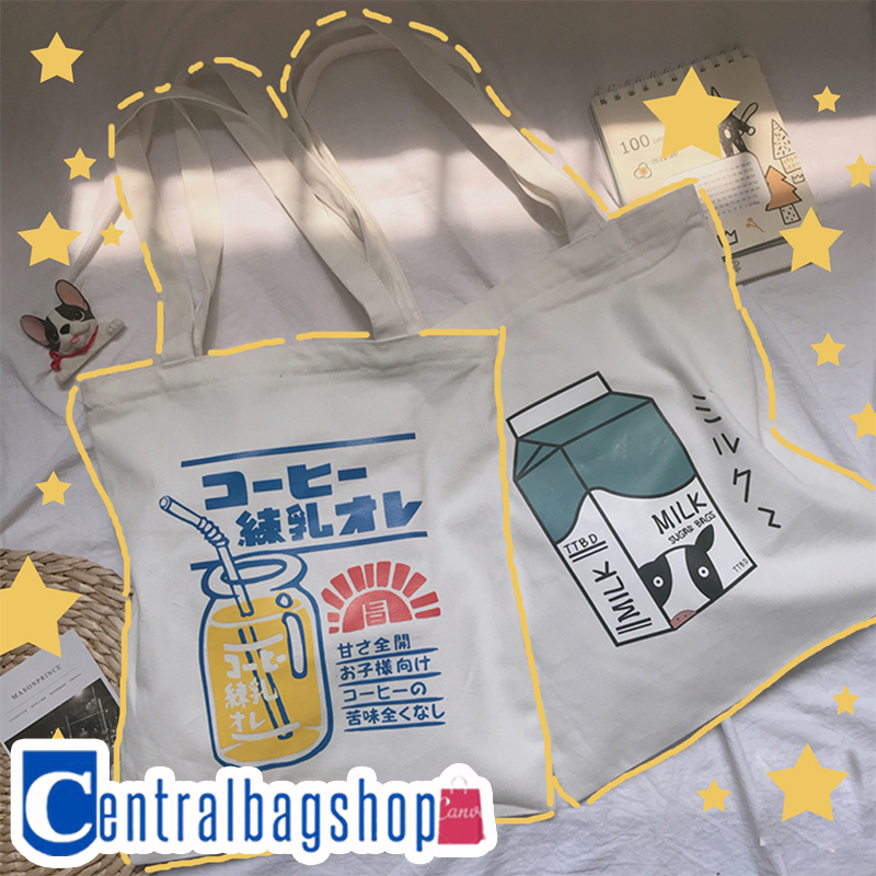 centralbagshop-c1110-e2กระเป๋าผ้าสกรีนด้านหน้าน่ารักชิคๆ