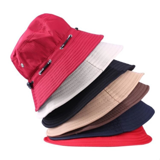 05H18 หมวก Bucket ปีกกว้างกันแดดหลากสี ปรับสายได้ มีรูระบายอากาศ เนื้อผ้าดี สวมใส่ได้ตลอดวัน
