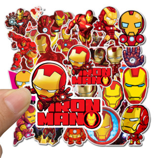 พร้อมส่ง marvel Iron Man 50ชิ้น ไอรอนแมน มาร์เวล  sticker สติกเกอร์กันน้ำรูปแบบที่แตกต่างกัน