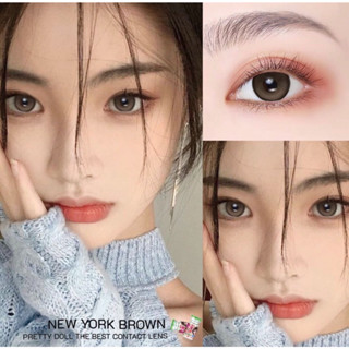 (COD) คอนแทคเลนส์ contactlens ธรรมชาติ รุ่น Newyork สายตา+ปกติ Prettydoll 0.00 ถึง-6.00 เลนส์นิ่ม ใส่สบายตา (แถมตลับ)