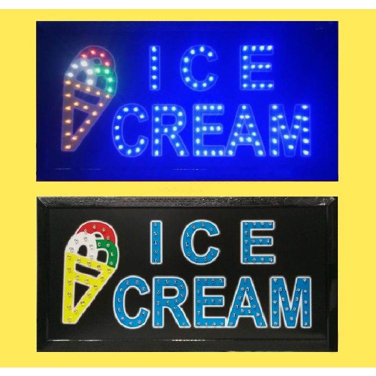 ป้ายไฟ-led-ice-cream-ป้ายไฟตกแต่งหน้าร้าน-โดดเด่นสะดุดตา