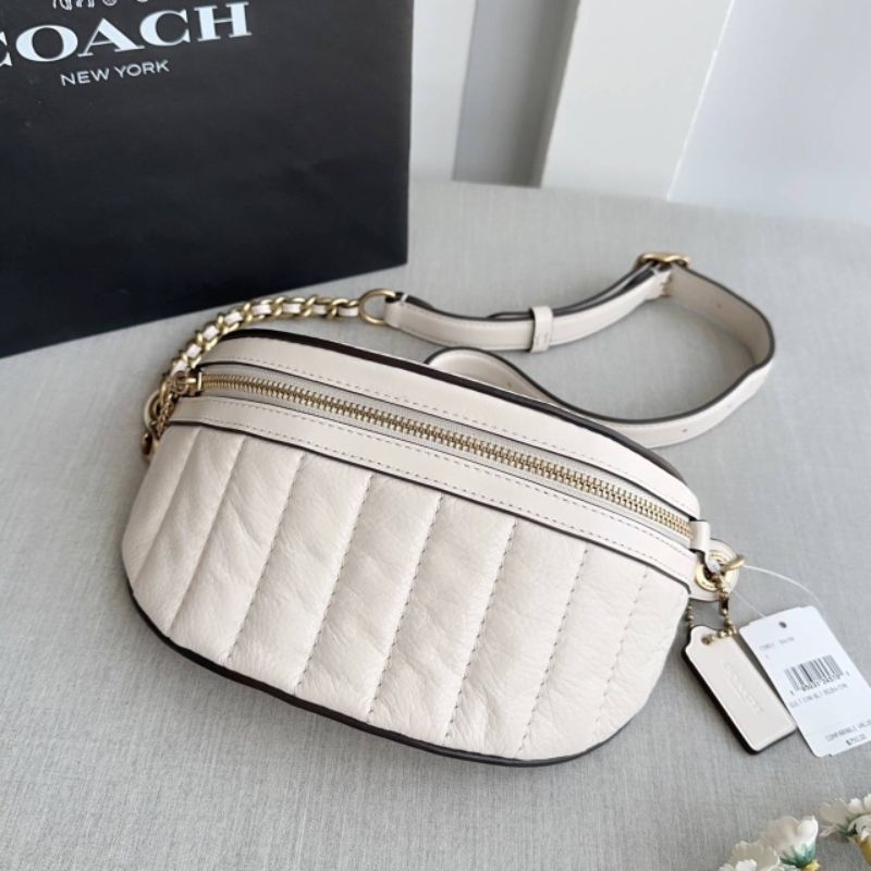 💗💚NEW Coach Chain Belt Bag With Quiltingคาดอก คาดเอวงานช็อป หนังนุ่ม