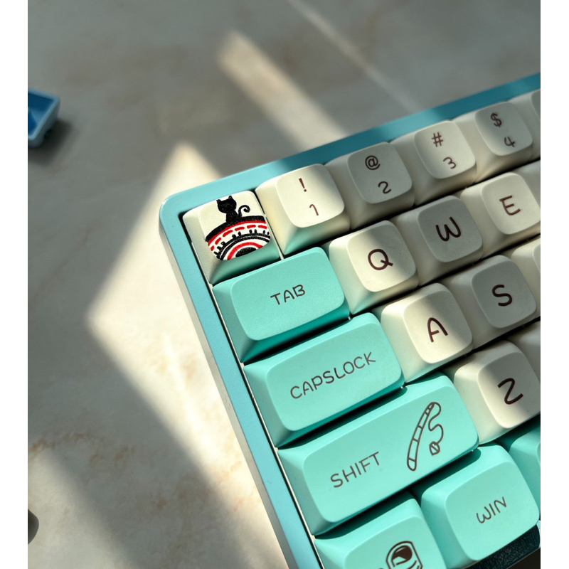 คีย์แคป ปุ่มกดคีย์บอร์ด ลายแมว งานเขียนมือ Paint Art Keycaps handmade