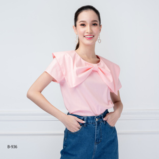 AMILA Blouse AM-B936 Cotton สเปนเด็กซ์ แขนสั้น IGPU22-8