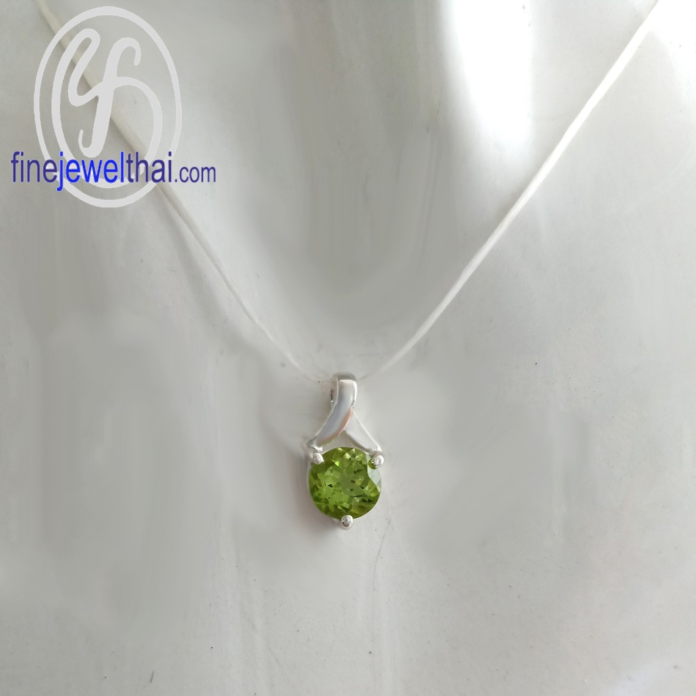 จี้เพอริดอท-จี้เงิน-จี้พลอย-พลอยประจำเดือน-peridot-silver-pendant-finejewelthai-p1005pd