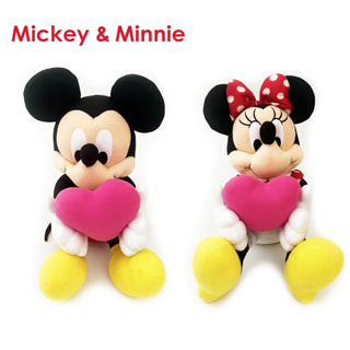 ตุ๊กตา มิกกี้เมาส์ มินนี่เมาส์ นั่ง ถือหัวใจ / Mickey Mouse &amp; Minnie Mouse 14 นิ้ว