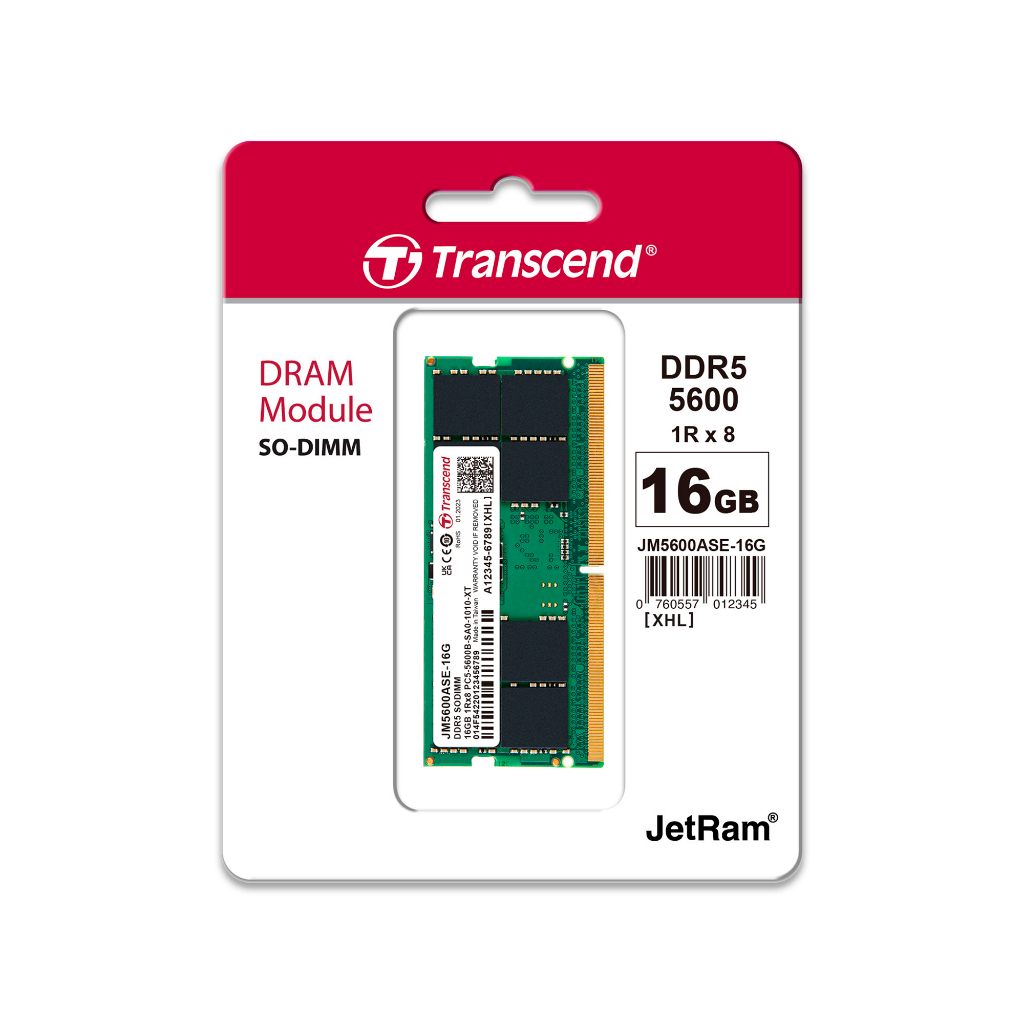 Transcend RAM-Memory DDR5-5600 SO-DIMM 16GB รับประกันตลอดอายุการ