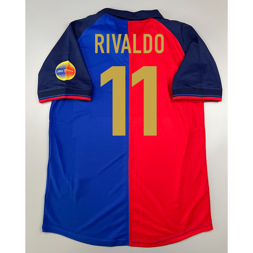 เสื้อบอล-ย้อนยุค-บาร์เซโลน่า-1999-เหย้า-retro-barcelona-home-พร้อมเบอร์ชื่อ-11-rivaldo-ครบ-100-ปี-1899-1999-เรโทร