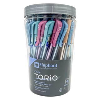 Elephant ปากกาลูกลื่น ตราช้าง รุ่น Drift TORIO หัวปากกา 0.7 mm. สีด้ามพาสเทล หมึกน้ำเงิน (จำนวน 50 ด้าม) ปากกาน้ำเงิน