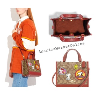 กระเป๋า COACH/ COACH X PEANUTS DEMPSEY TOTE 22 IN SIGNATURE CANVAS WITH PATCHES (COACH CE851)