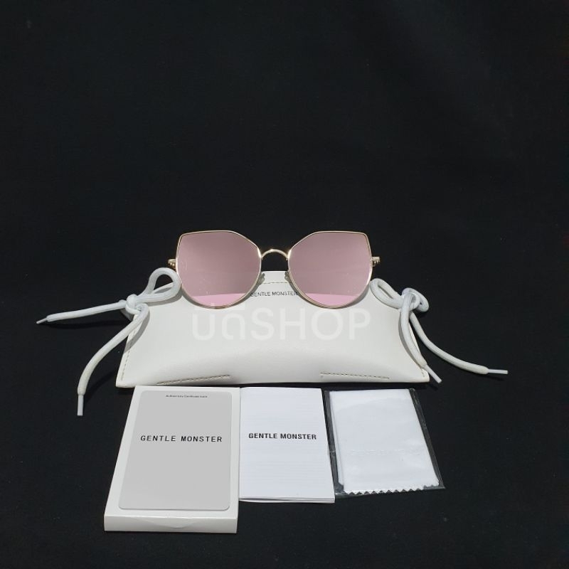 แว่นตากันแดด-gentle-monster-metal-frame-pink-mercury-color-cat-eye-mirror-sunglasses-sg-5