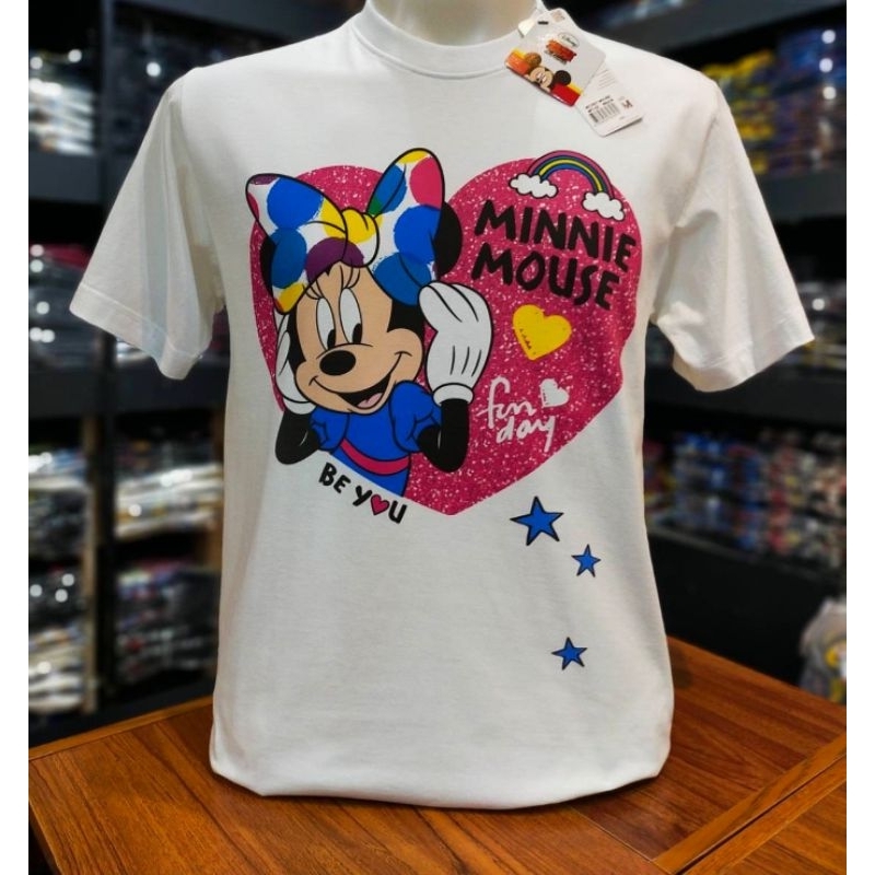 เสื้อยืดdisney-ลาย-minnie-mouse-สีขาว-mk-084