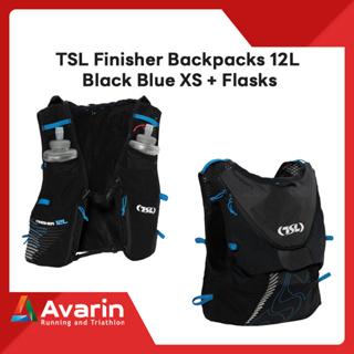 TSL Finisher Backpacks 12L Black Blue + Flasks