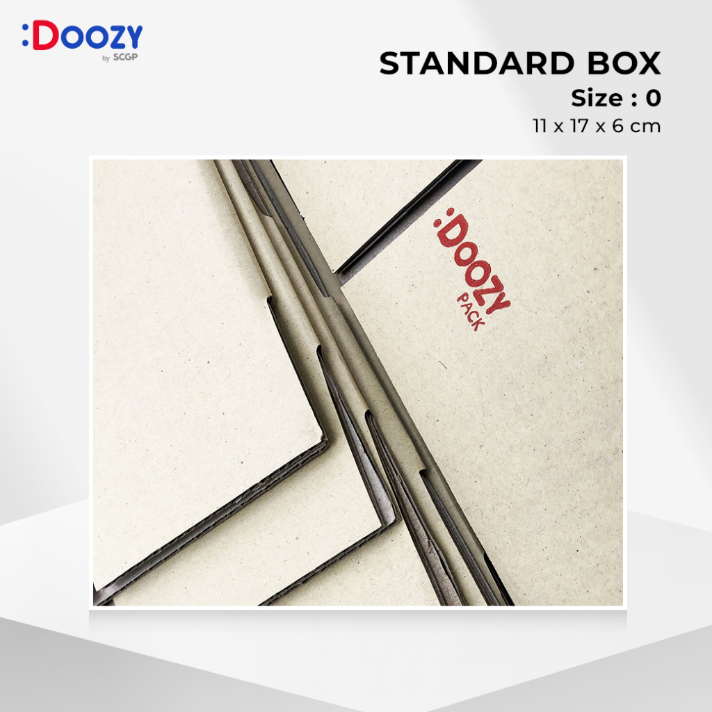 กล่องไปรษณีย์-ขนาด-0-11x17x6-cm-แพ็ค-20-ใบ-กล่องพัสดุ-กล่องฝาชน-doozy-pack-ถูกที่สุด