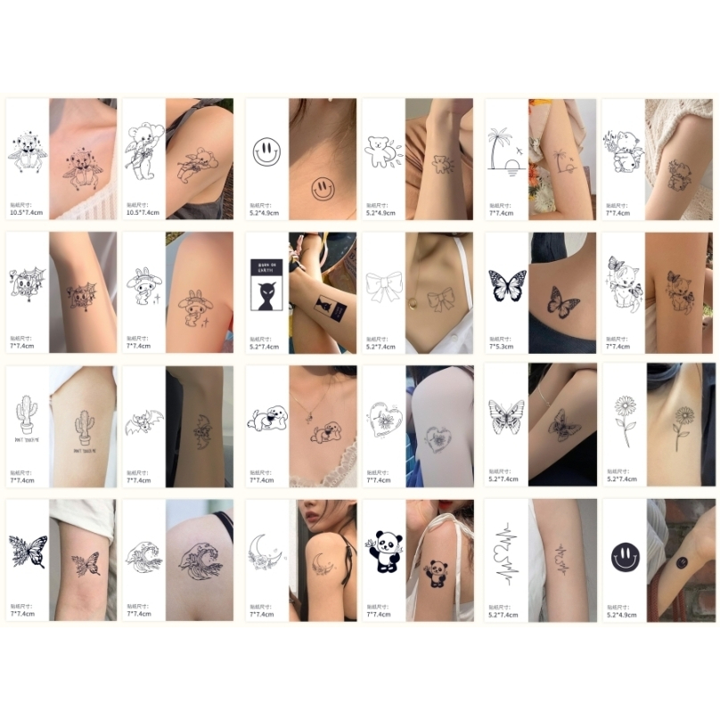 ภาพหน้าปกสินค้า879  TATTOO 15 DAYS แทททูสติ๊กเกอร์ ติดได้นาน 15 วัน กันน้ำได้ ไม่ลอก ลายมินิมอล แทททู จากร้าน kaowalgorithm บน Shopee