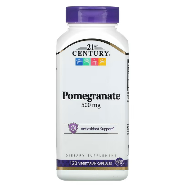 ล๊อตใหม่-pomegranate-extract-สารสกัดจากทับทิบ-500-mg-120-capsules-21century-exp-08-25