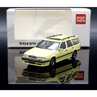 POP RACE 1/64 Volvo 850 T-5R Cream Yellow Diecast Scale Model Car