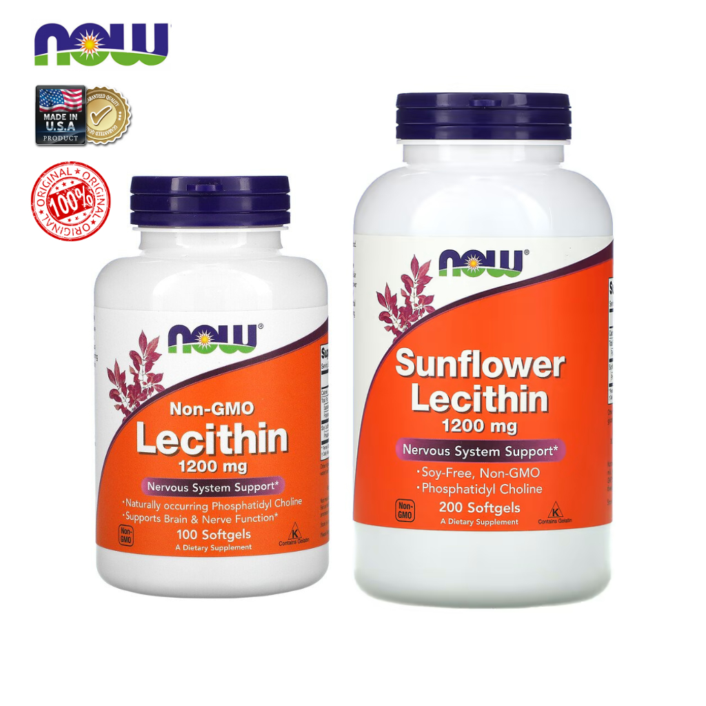 [พร้อมส่ง] Now Foods, Lecithin, เลซิติน บำรุงสมองและประสาท 1,200 mg