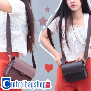 centralbagshop(C1121)กระเป๋าสะพายข้างวินเทจทรงกล่องยอดฮิต