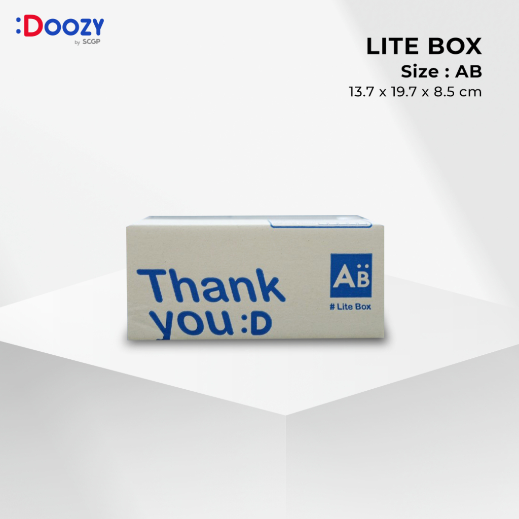 ภาพหน้าปกสินค้าLite Box กล่องไปรษณีย์ ขนาด AB (13.7 x 19.7 x 8.5ซม.) แพ็ค 20 ใบ กล่องพัสดุ กล่องฝาชน Doozy Pack