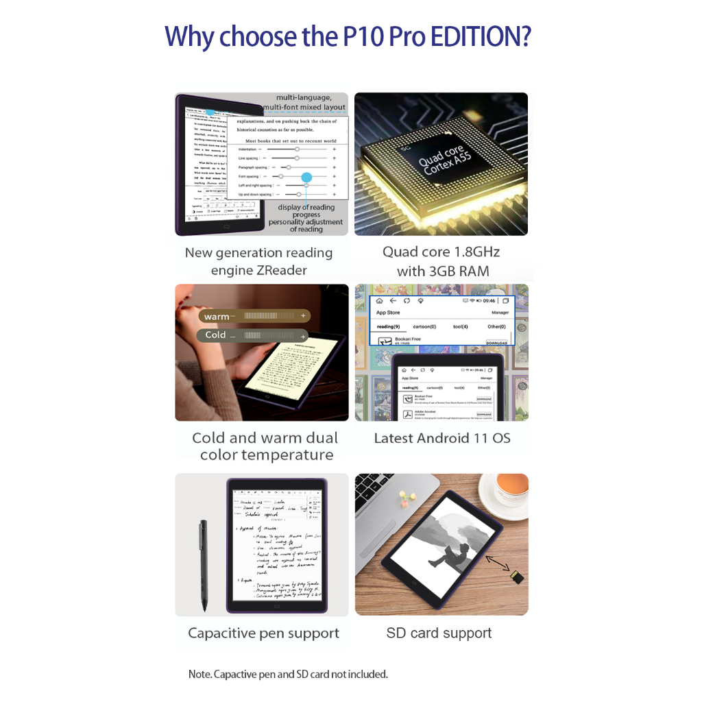 ภาพสินค้าMeebook P10 Pro Edition eBook Reader 2023 - New 10" Eink (Android 11 / Micro SD Slot 1TB) จากร้าน ereader_thailand บน Shopee ภาพที่ 8