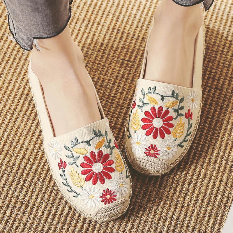 พร้อมส่ง-ส่งไว-รองเท้าคัทชู-งานปักลายดอกไม้-สุดปัง-งานนำเข้า-199