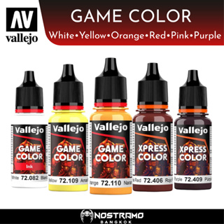 ภาพขนาดย่อของสินค้าVALLEJO : GAME COLOR สีอะคริลิค Acrylic paint White Yellow Orange Red Pink Purple17ml.